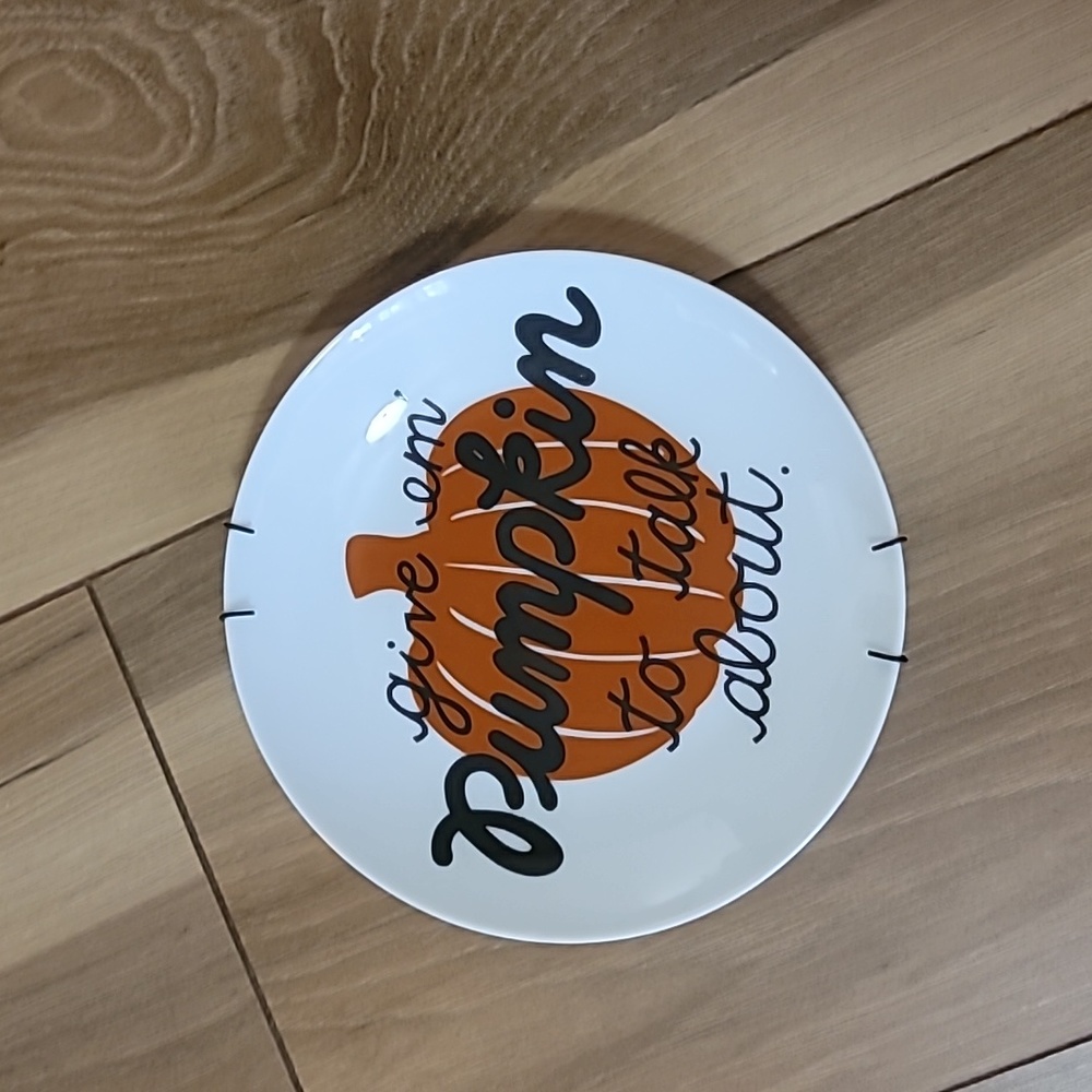 Crate & Barrel Decorative Pumpkin Plate